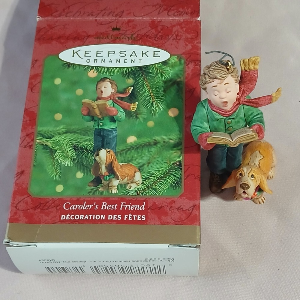 Hallmark Keepsake Christmas Ornament 2000 Caroler's Best Friend Dog Boy